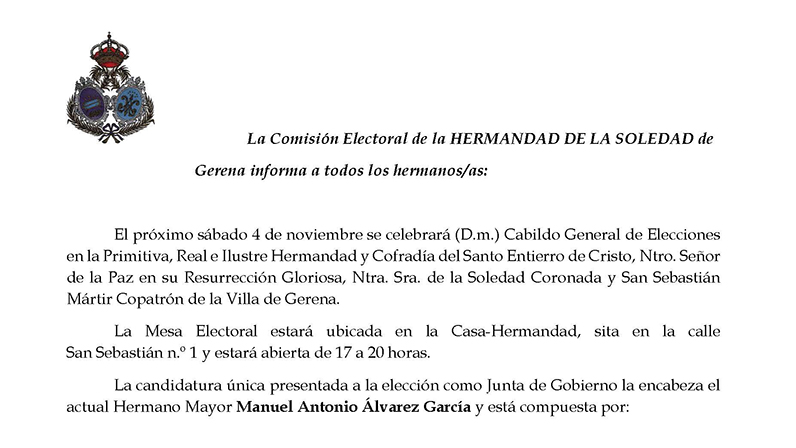 Presentación Candidatura Nueva Junta 2017